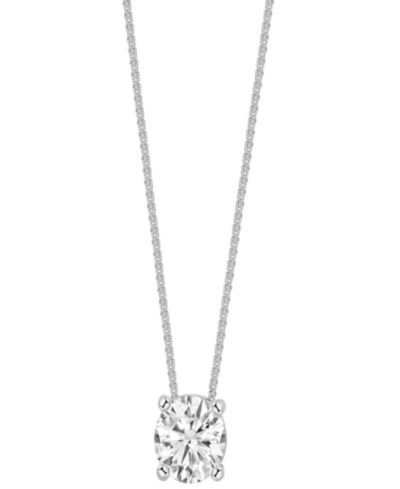 Подвеска Diamond Solitaire 18" в белом золоте 14k