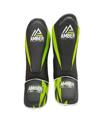 Pro Style Competition Muay Thai Shin Guards with Instep Protection for Kickboxing, MMA, and Combat Sports, Lightweight, Durable, and Adjustable, Large