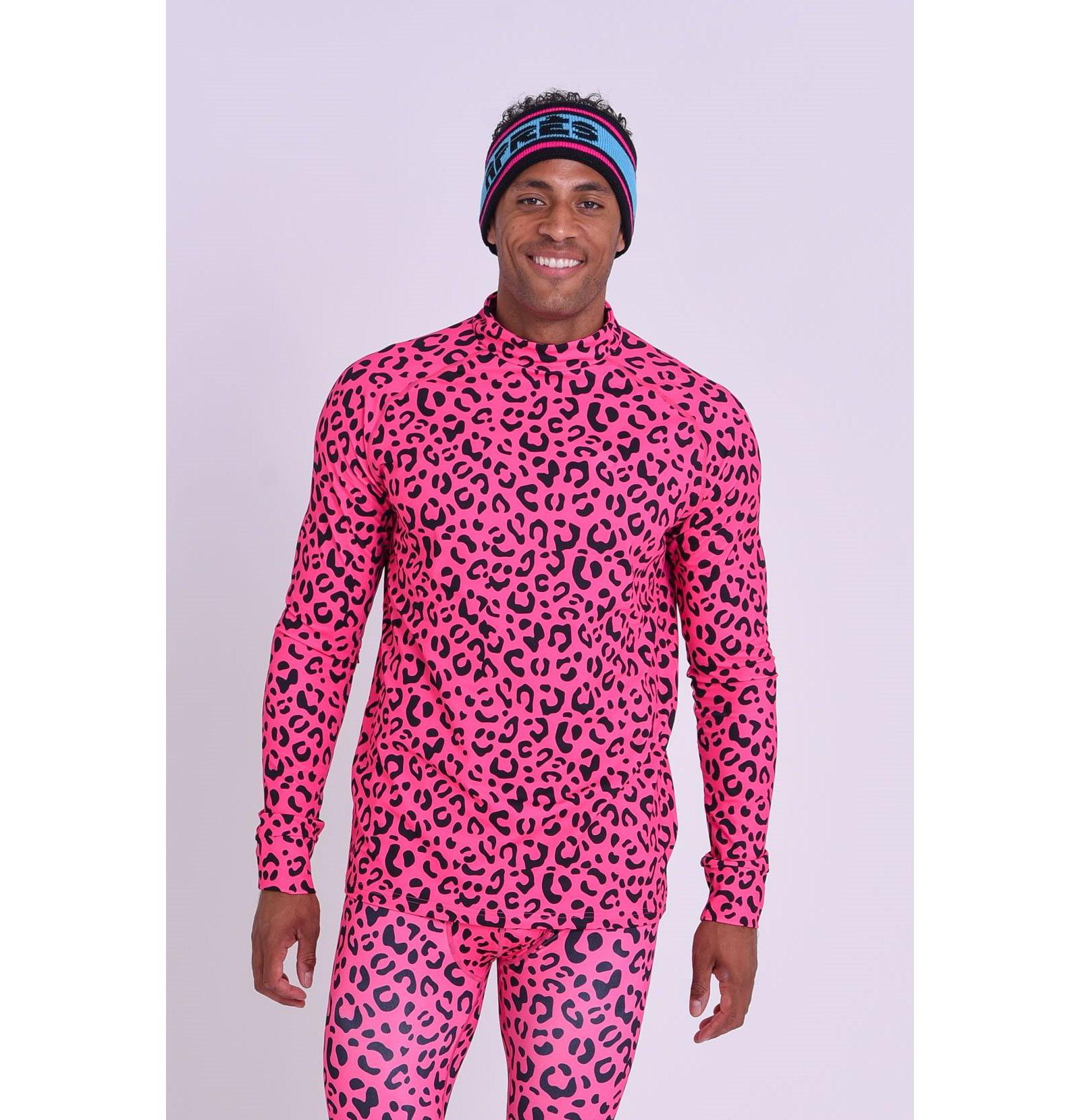 OOSC Men's Baselayer Top - Hotel California Pink Leopard