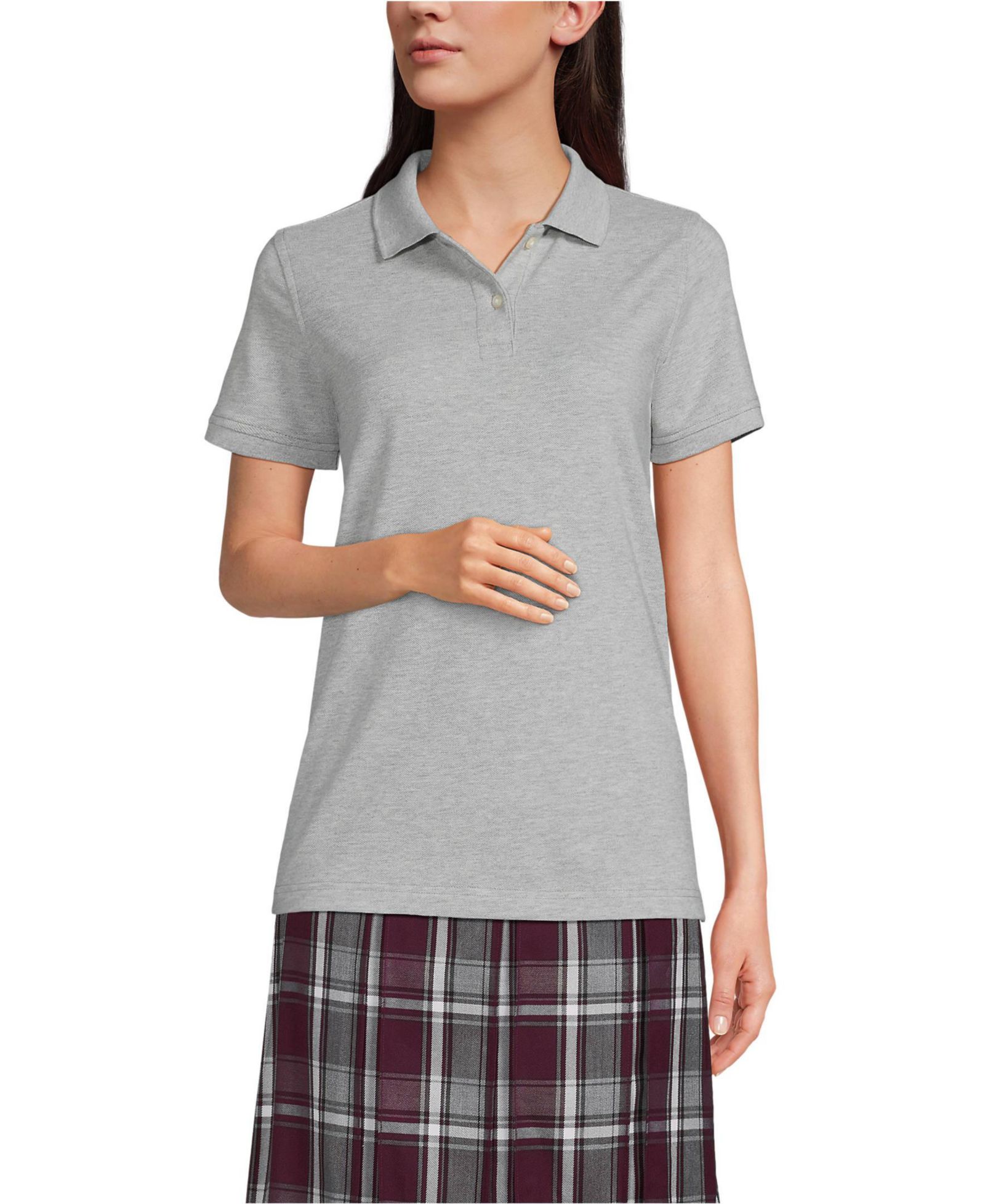 Женская рубашка Lands' End Short Sleeve Mesh Polo