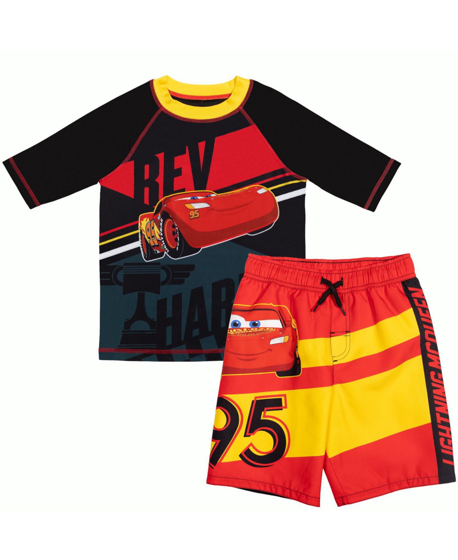Cars Детский комплект: рашгард и плавки Disney Pixar Lightning McQueen