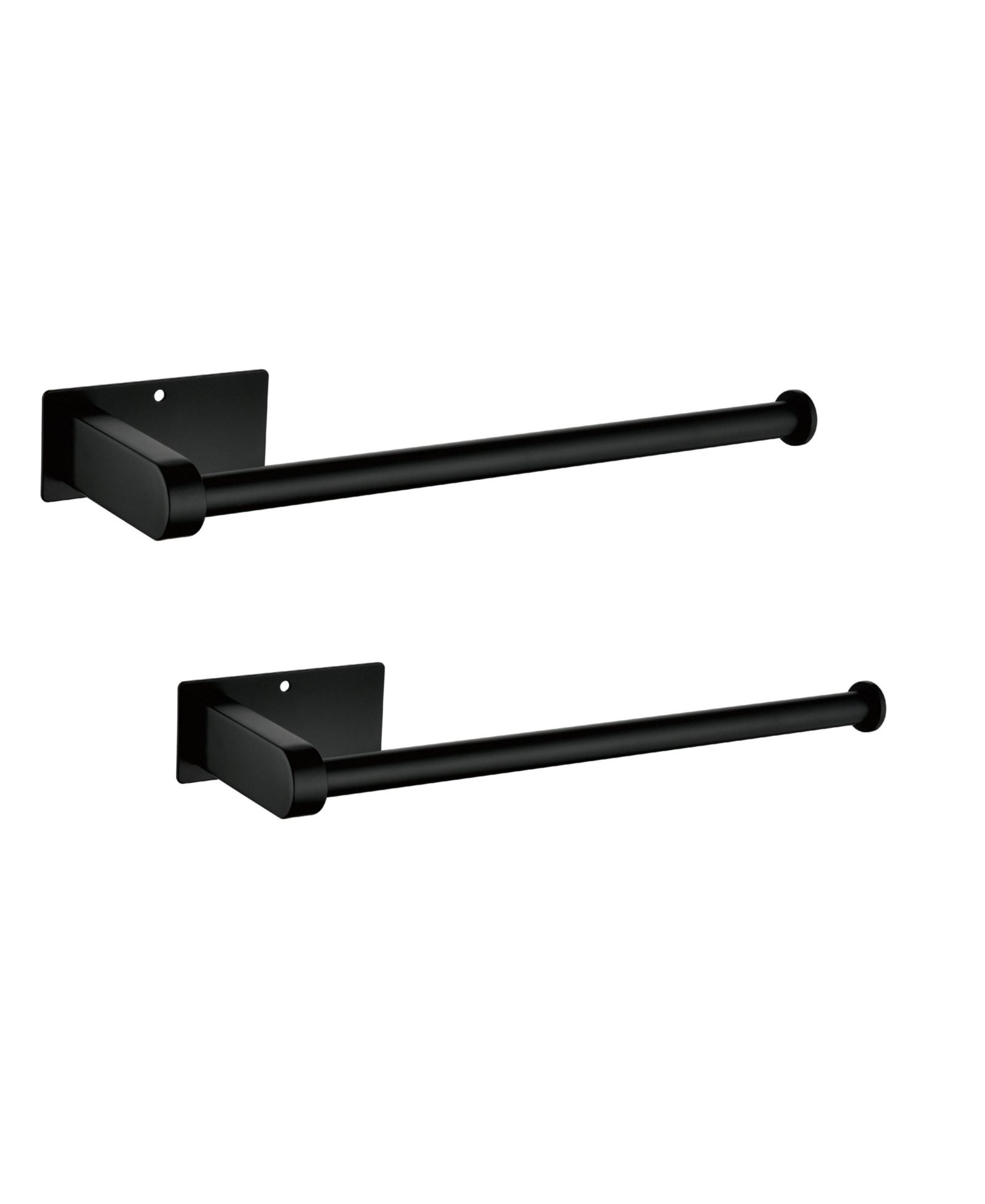 Flynama 2 Pack Paper Towel Holder Wall Mount, Black Paper Towel Holder Under Cabinet, Self Adhesive Paper Towel Holders