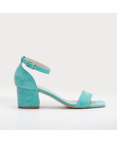 Aqua blue faux suede