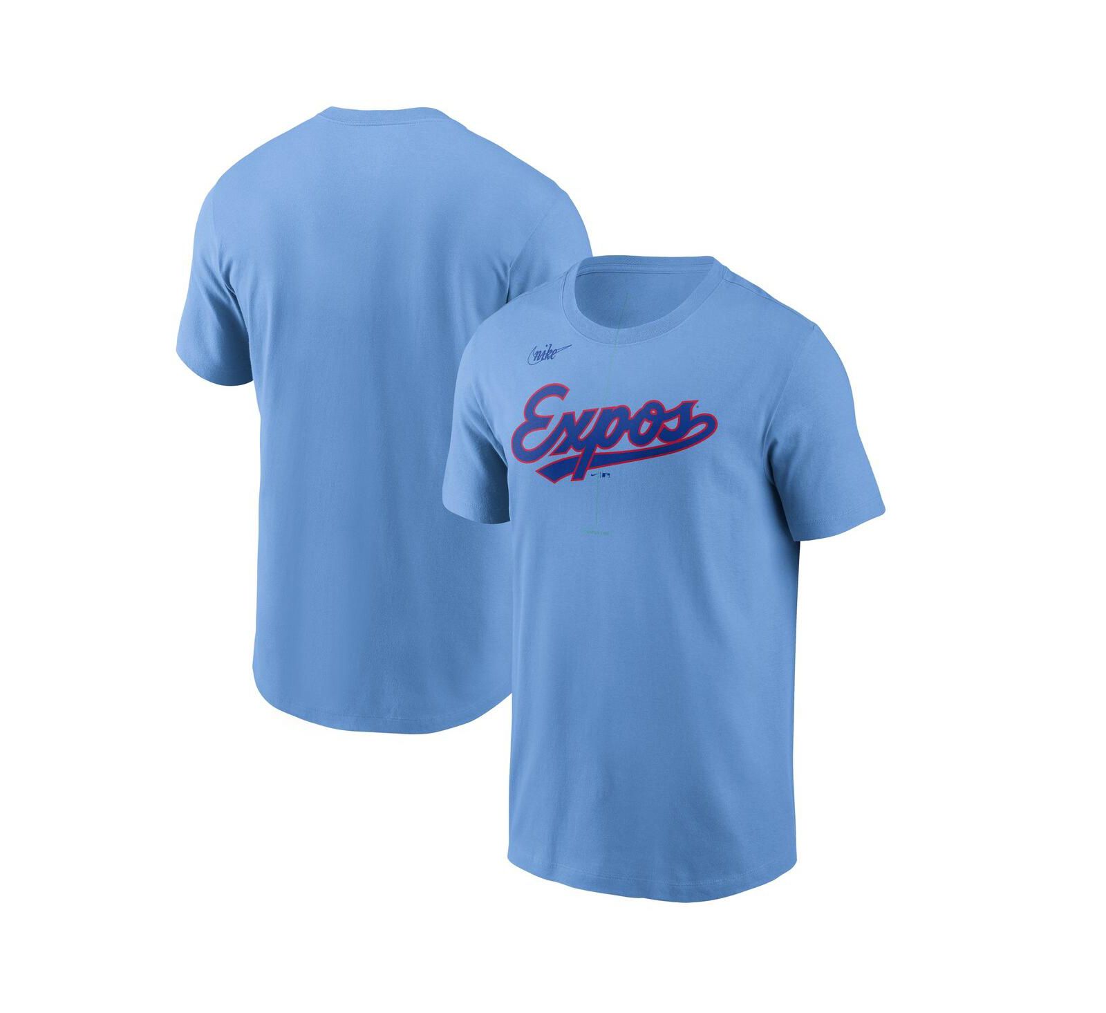 Nike Men's Powder Blue Montreal Expos Cooperstown Wordmark T-Shirt