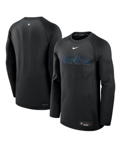 Мужская спортивная футболка Nike Miami Marlins Authentic Collection, длинный рукав, черная