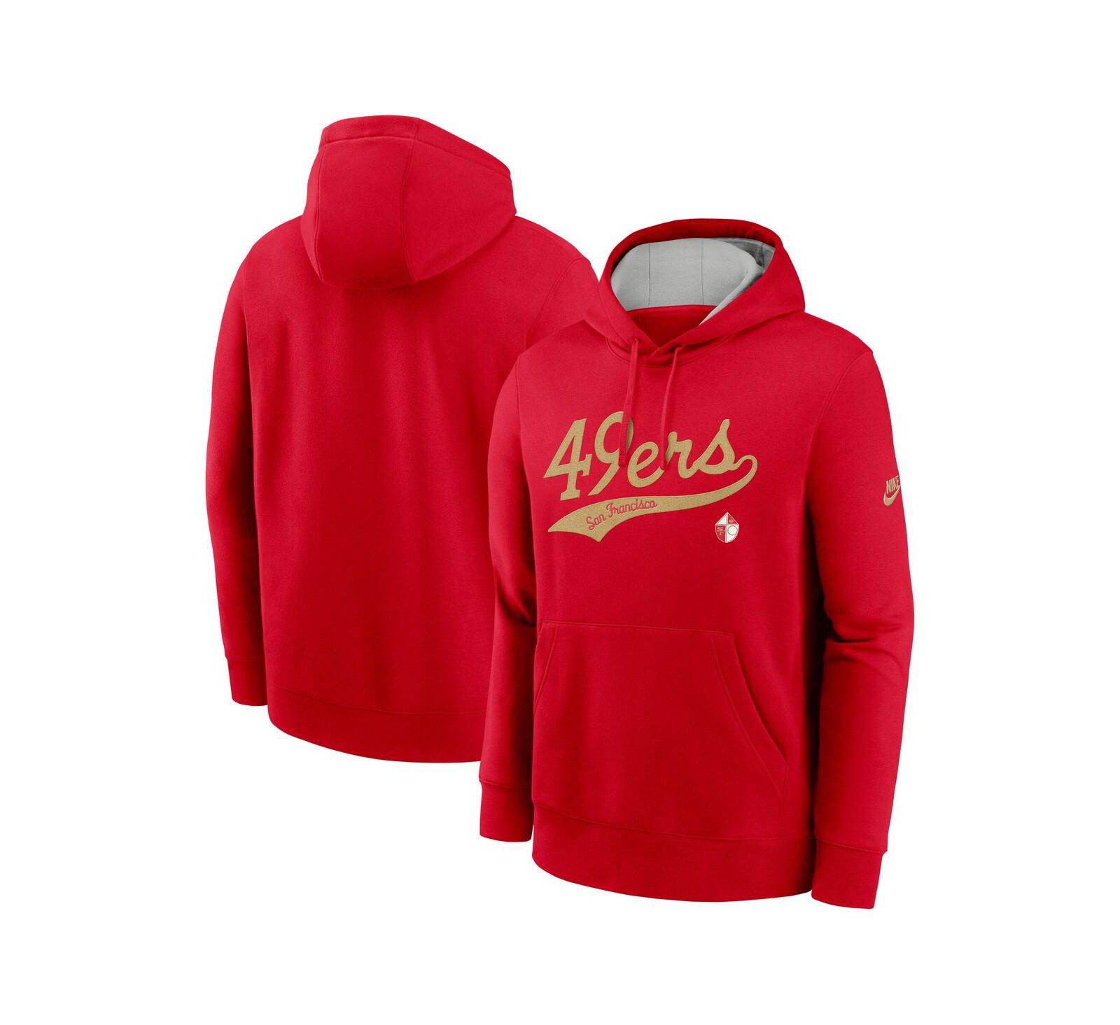 Nike Men's Scarlet San Francisco 49ers Rewind Club Logo Pullover Hoodie