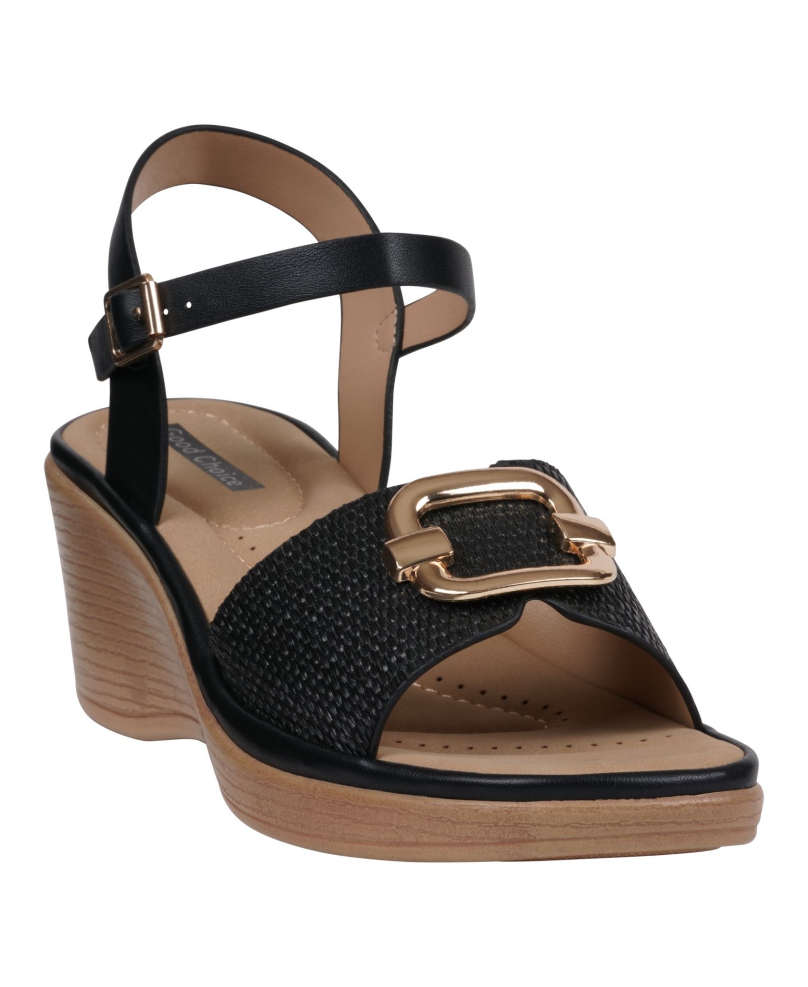 GC Shoes Women's Fia Ankle Strap Wedge Sandals