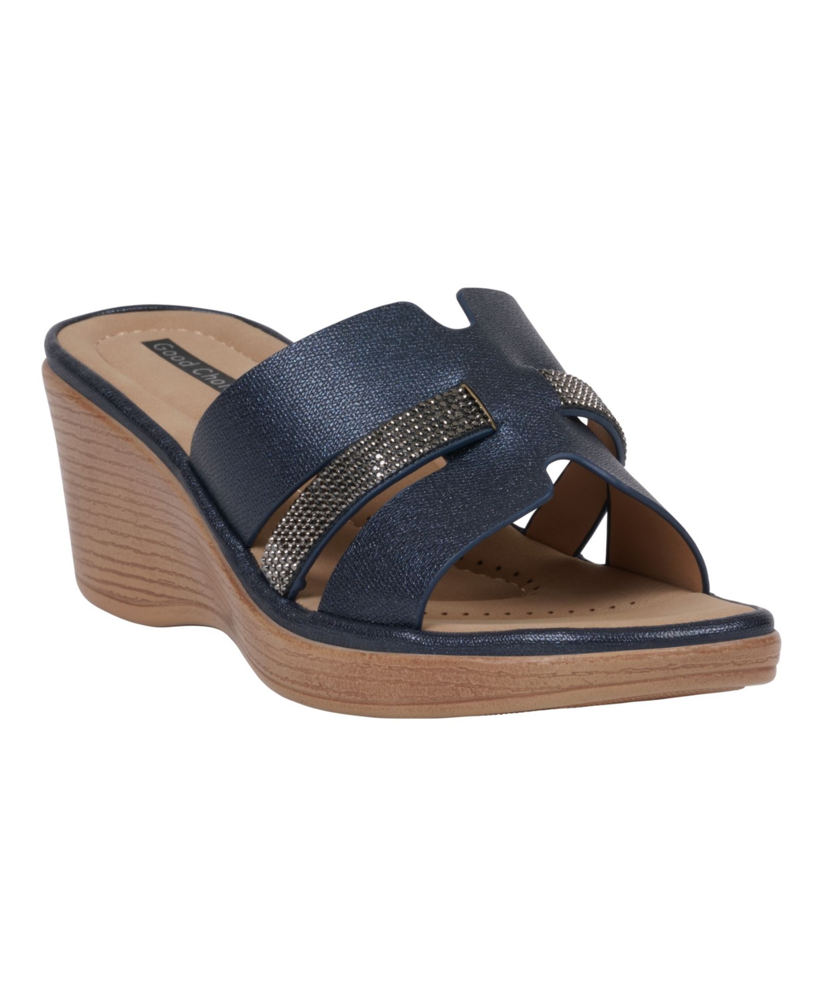 GC Shoes Women's Frances Embellished Wedge Sandals
