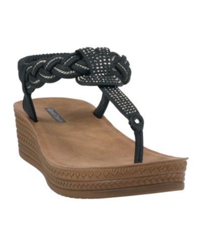 Сандалии GC Shoes Women's Ivana Embellished T Strap Wedge