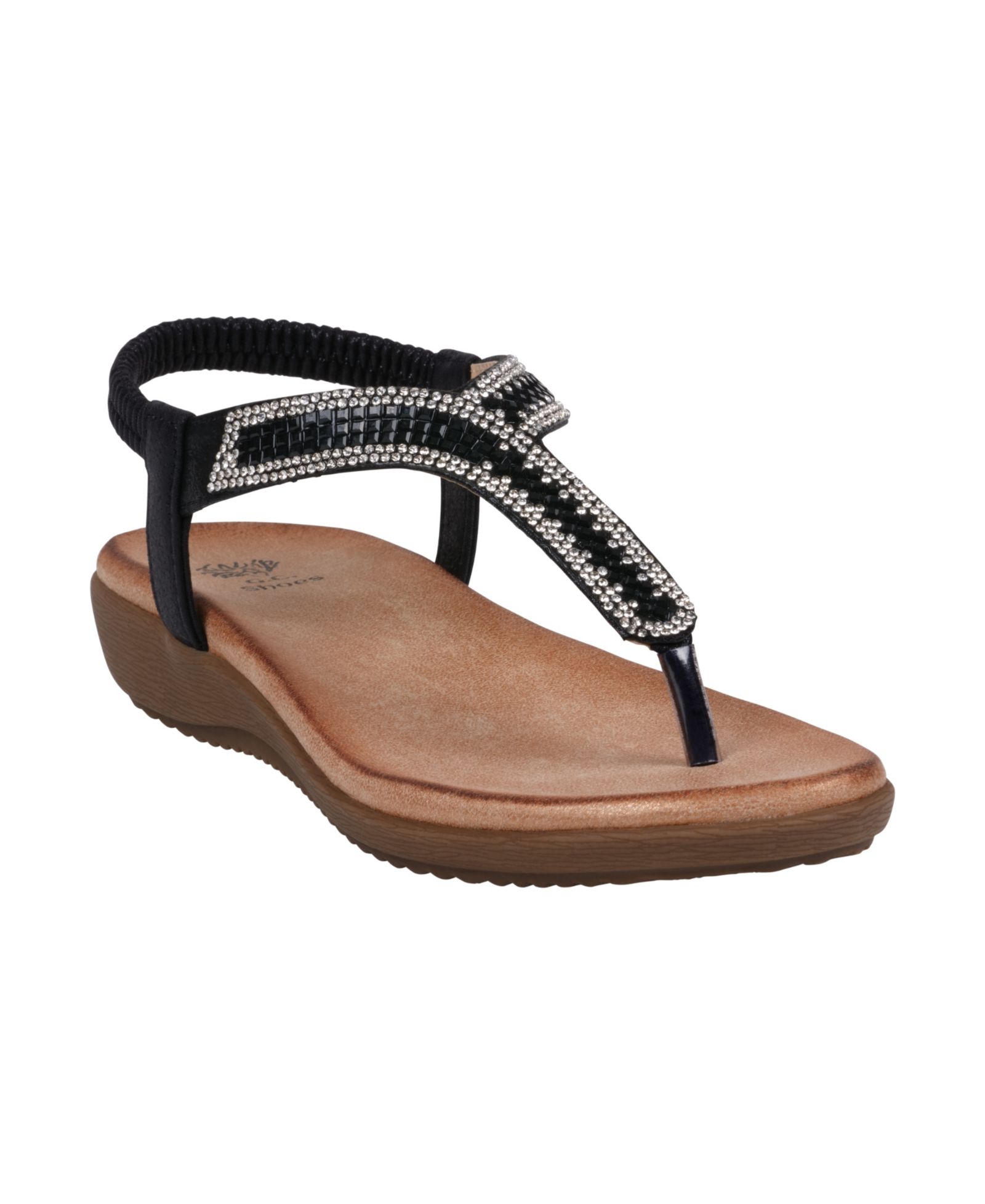 GC Shoes Women's Lori Embellished Flat Sandals