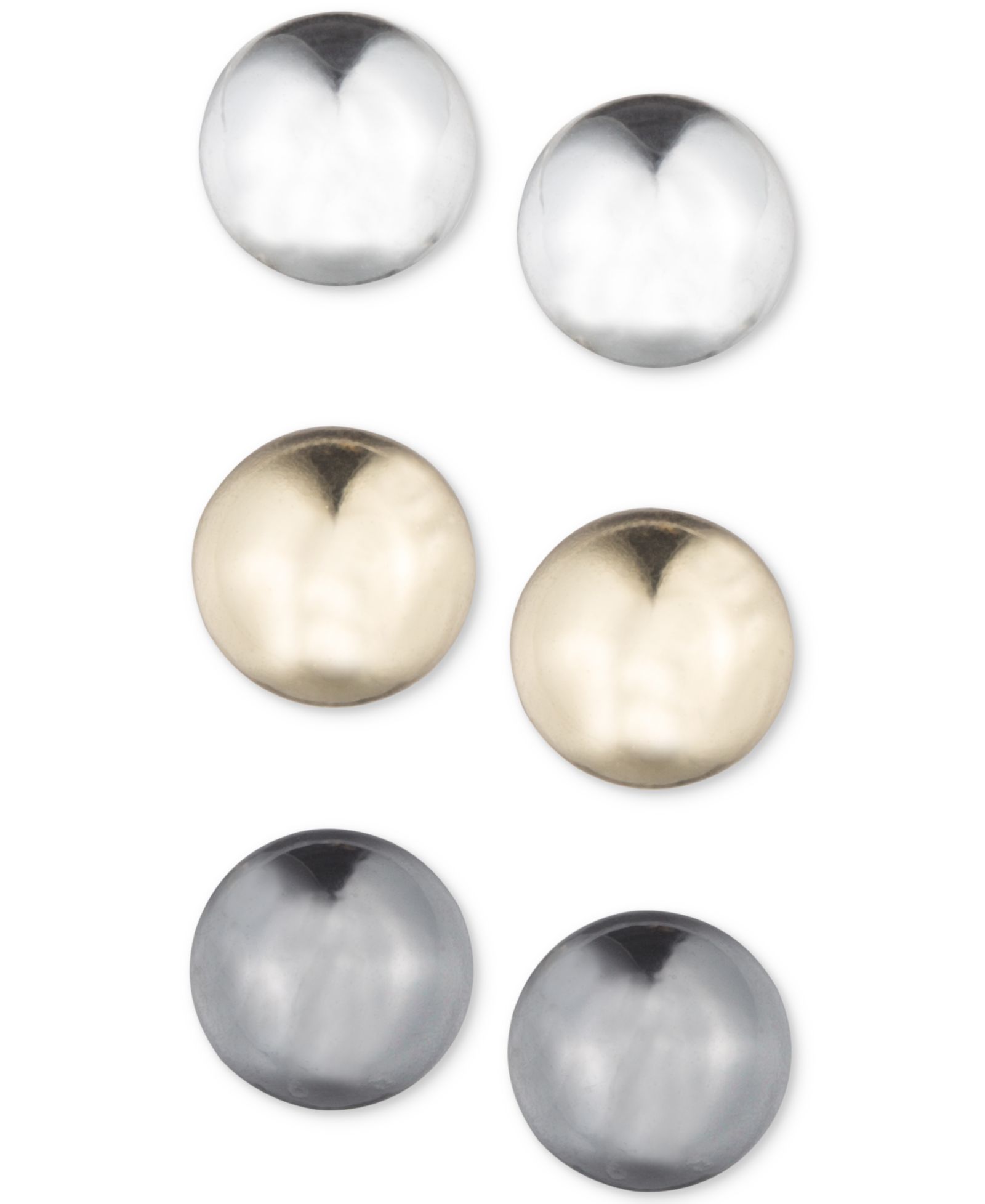 Nine West комплект из 3-х серьг-гвоздиков Tri-Tone Stud Earrings Set