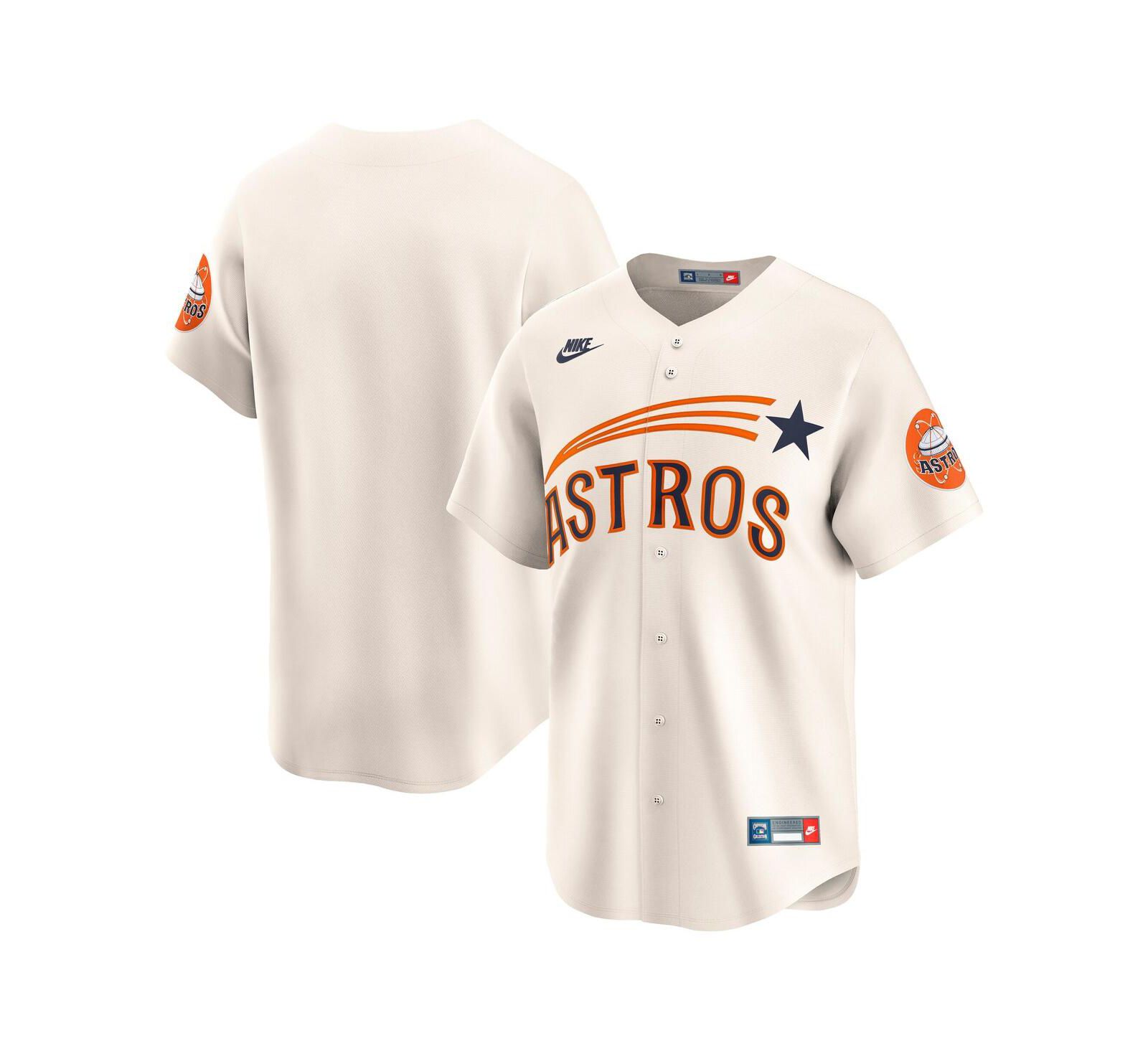 Nike Men's Cream Houston Astros Throwback Cooperstown Collection Limited Jersey