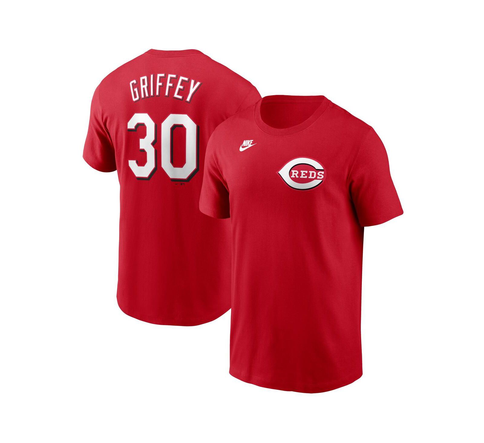 Nike Men's Ken Griffey Jr. Red Cincinnati Reds Fuse Name & Number T-Shirt