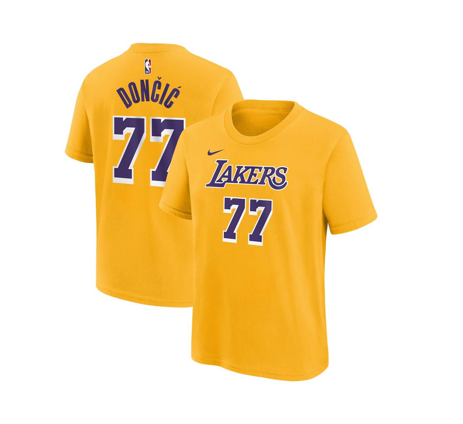 Футболка Nike Big Boys and Girls Luka Doncic Gold Los Angeles Lakers Player Name & Number