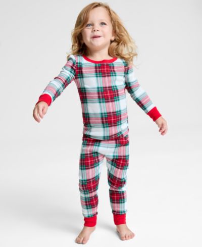 Holiday Lane Toddler 12M-4T Merry Plaid Snug-Fit Pajama Set, Macy's Exclusive