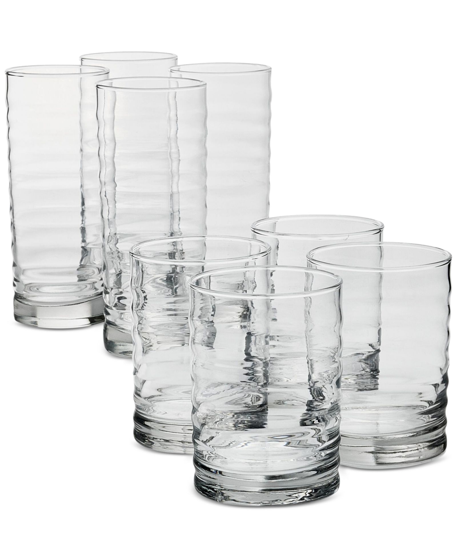 Arch Studio Rippled Double Old-Fashioned & Highball Glasses, Set of 8, Exclusively at Macy's