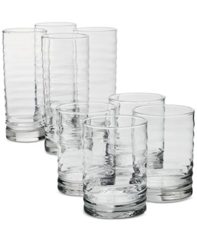 Arch Studio Rippled Double Old-Fashioned & Highball Glasses, Set of 8, Exclusively at Macy's