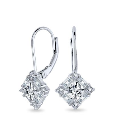 Серьги Bling Jewelry Deco Style CZ Baguette Drop