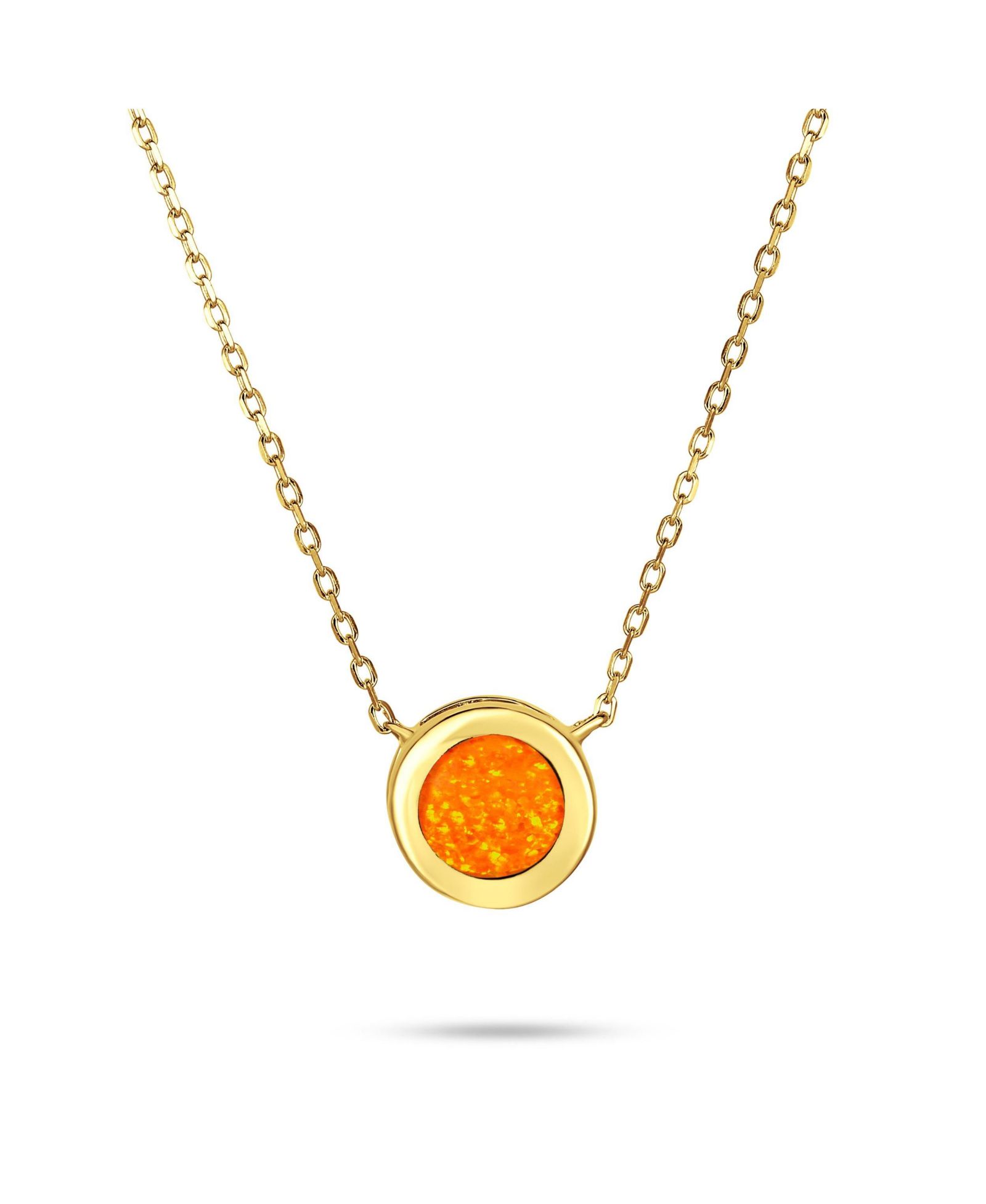 Bling Jewelry ожерелье с кулоном Fire Created Opal, Sterling 925