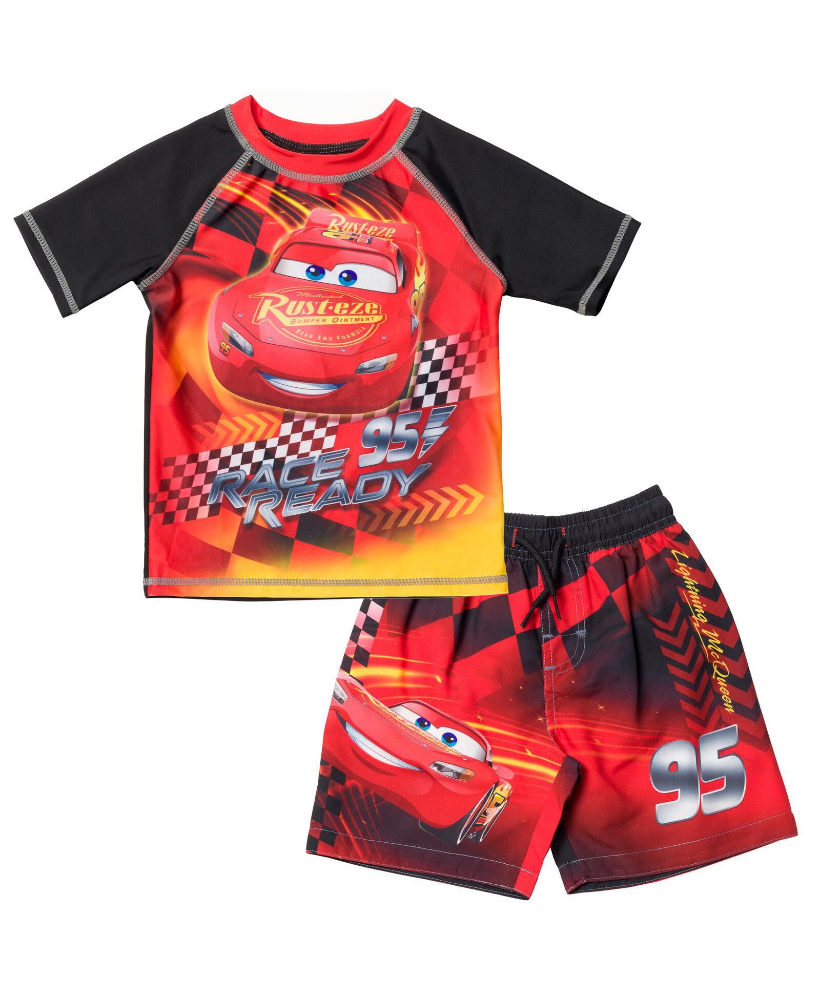 Комплект Cars Disney Pixar Lightning McQueen: рашгард и плавки для малышей