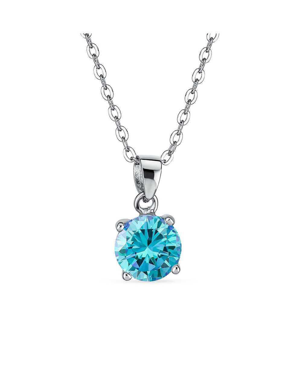 Подвеска Bling Jewelry Round CZ Solitaire in Sterling Silver