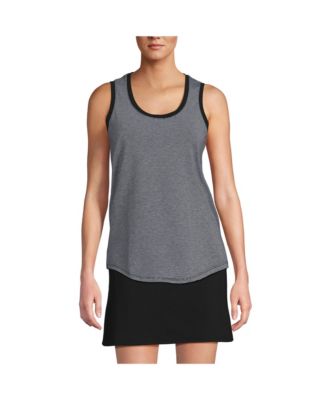 Lands' End Women's Sleeveless Power Performance Scoop Neck Curved Hem Tunic Tank