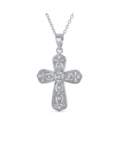Элегантное ожерелье Bling Jewelry с кулоном в виде креста из циркония