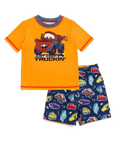 Детский комплект Cars Disney Pixar Lightning McQueen Rash Guard и плавки