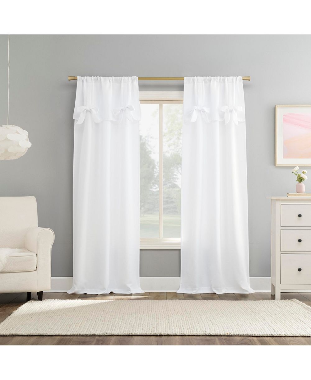 Полупрозрачная портьера Sun Zero Emma Generation Bow Valance Semi-Sheer Rod Pocket Curtain Panel