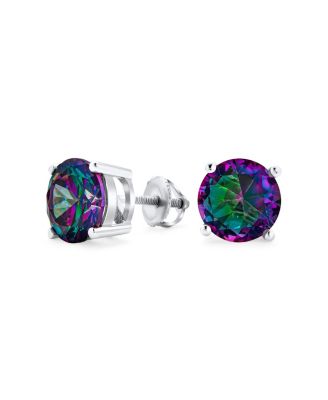 Bling Jewelry Mystic Rainbow CZ серьги-гвоздики из стерлингового серебра 8MM