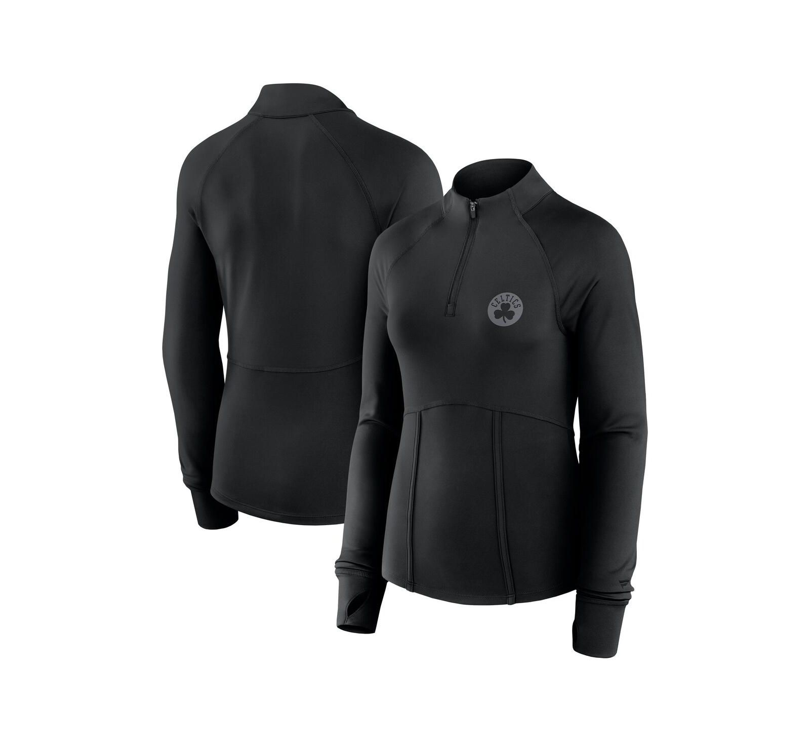 Женский топ Fanatics Boston Celtics Elements Match Raglan Quarter-Zip, черный