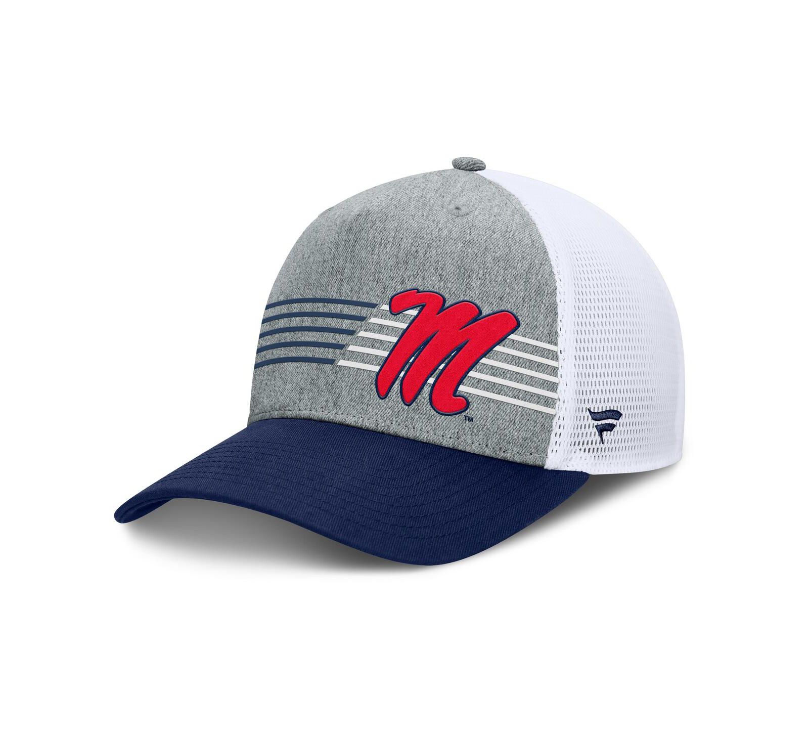 Fanatics Men's Heather Gray/Navy Ole Miss Rebels Profile Trucker Adjustable Hat