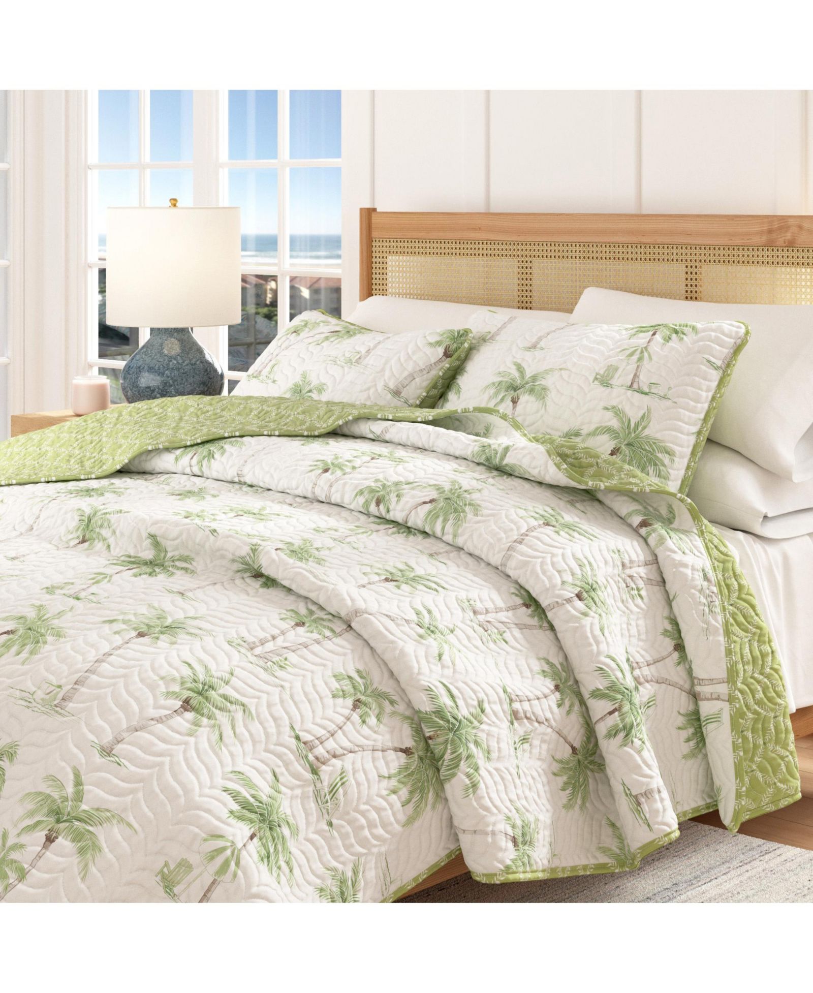Linery and Co. Tropical Palm Quilt Set with Shams