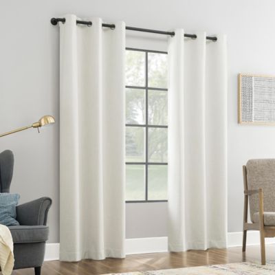 Sun Zero Aldwin Slub Texture Magnetic Closure 100% Blackout Grommet Curtain Panel