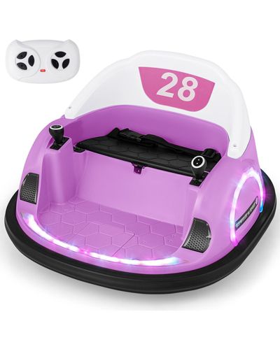 Hongge 12V 360° Spinning Bumper Car with Remote Control, LED Lights & Music, 1-Seat, Ages 18+ Months