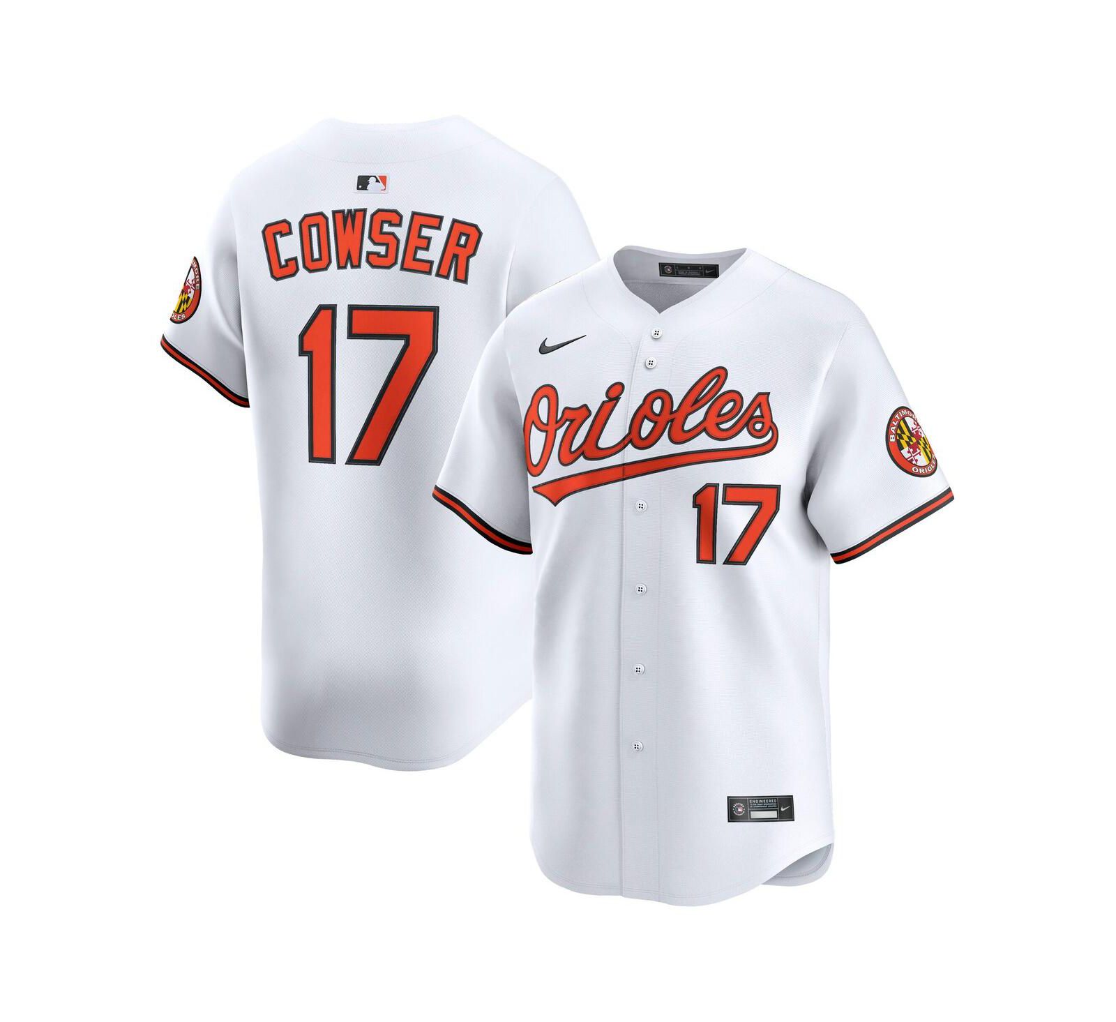 Nike Men's Colton Cowser White Baltimore Orioles Home Limited Player Jersey