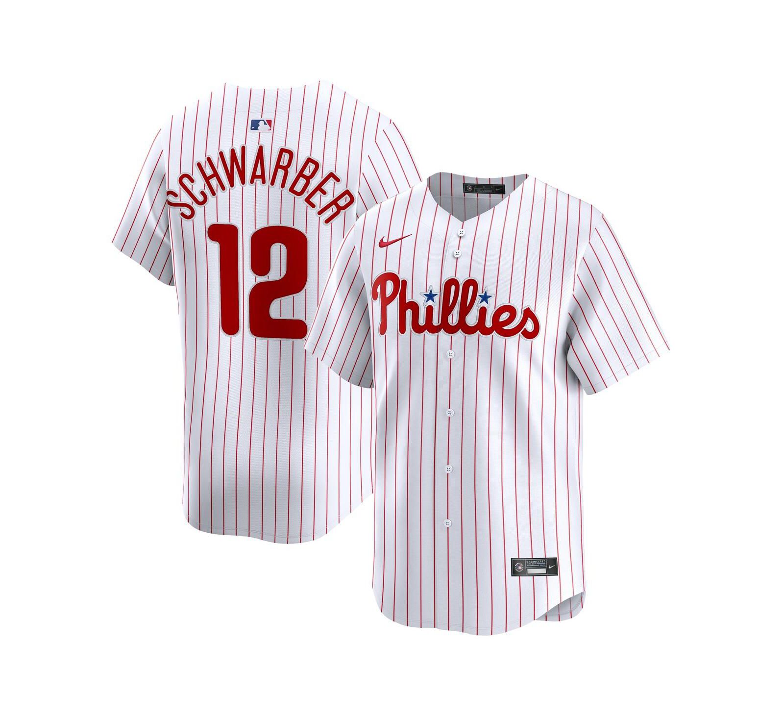 Мужская джерси Nike White Kyle Schwarber Philadelphia Phillies Home Limited Player