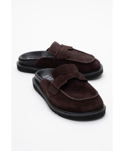 Brown suede leather