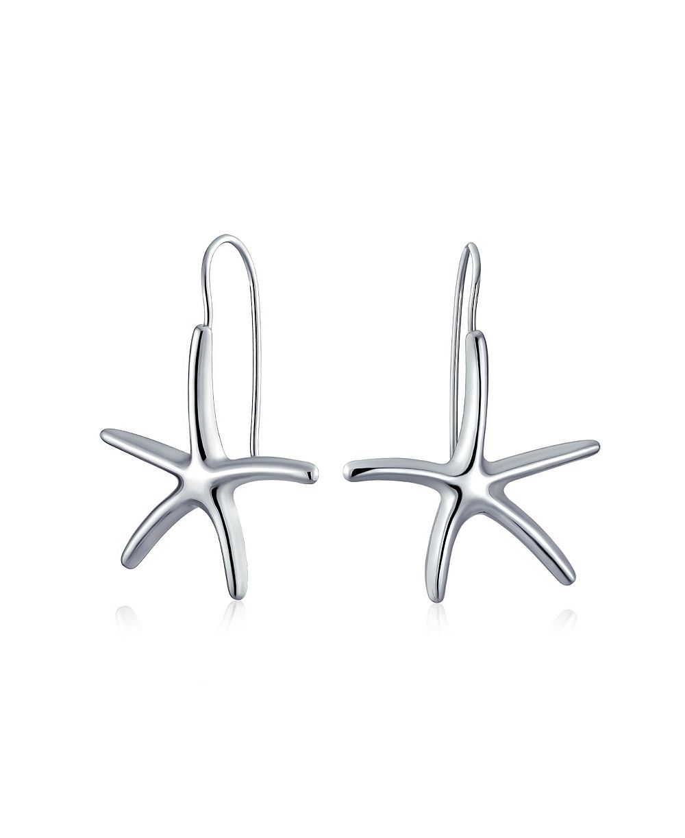 Серьги-подвески Bling Jewelry Nautical Starfish Gold and Rhodium Plated