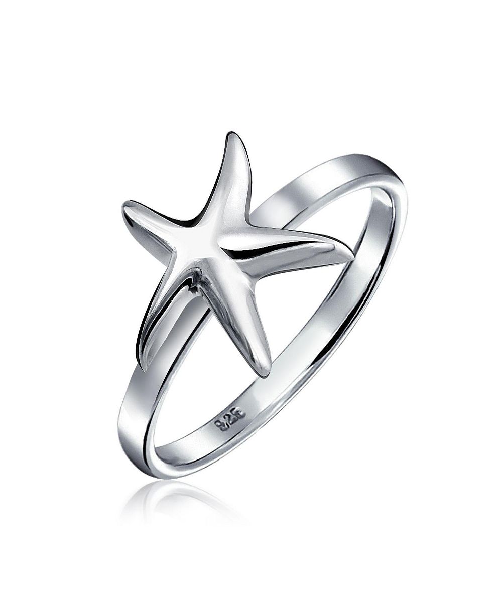 Кольцо Bling Jewelry Nautical Tropical Beach Starfish из полированного стерлингового серебра.925