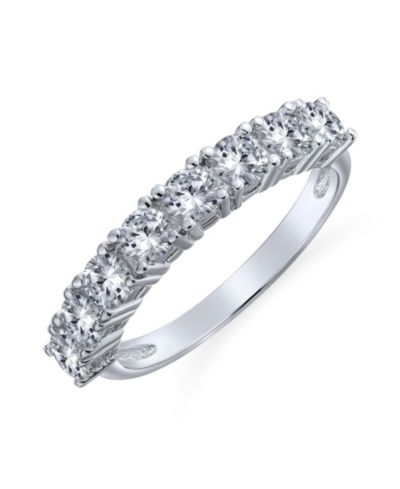 Кольцо Bling Jewelry из стерлингового серебра .925 с фианитами CZ, тонкое круглое, многослойное