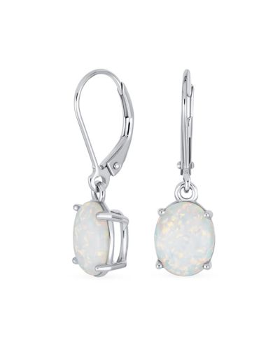 Bling Jewelry классические серьги-подвески с овальным опалом и стерлинговым серебром.925