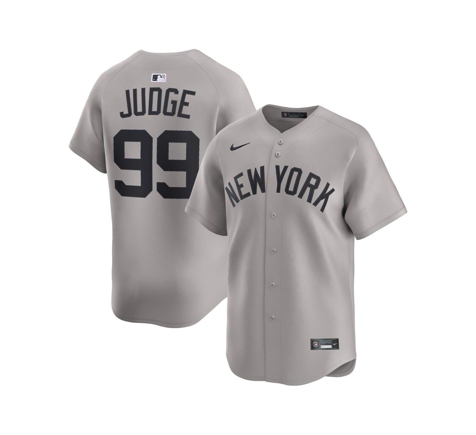 Nike Men's Aaron Judge Gray New York Yankees Road Limited Player Jersey
