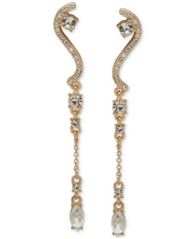 Emily in Paris Gold-Tone Crystal Linear Earrings