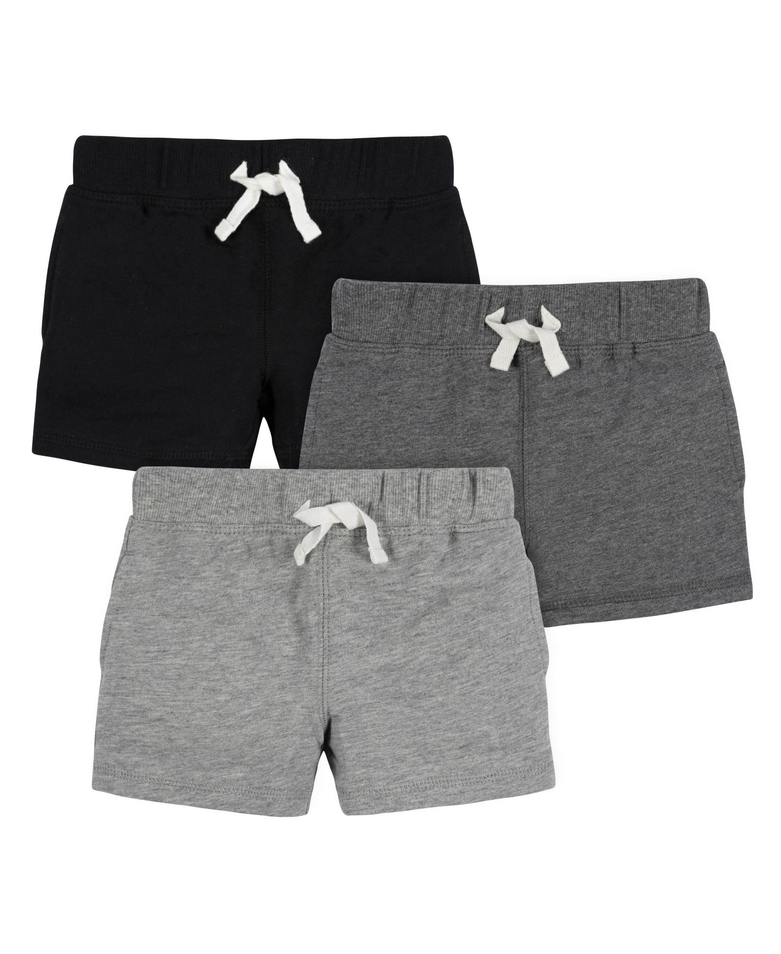 Детские трикотажные шорты Gerber 3-Pack Gray and Black, 18 Months