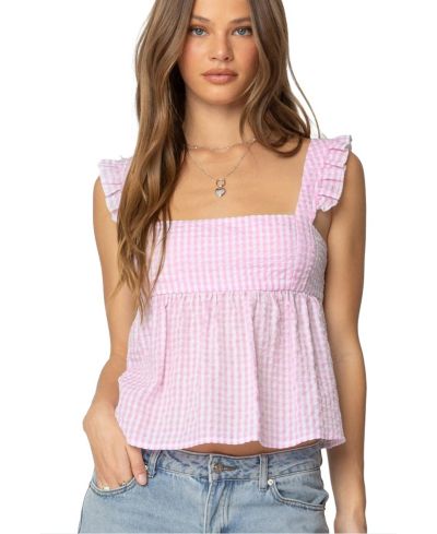 Женский топ Edikted Women's Jenson с открытой спиной в клетку