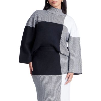 Женский джемпер ELOQUII Mock Neck Intarsia