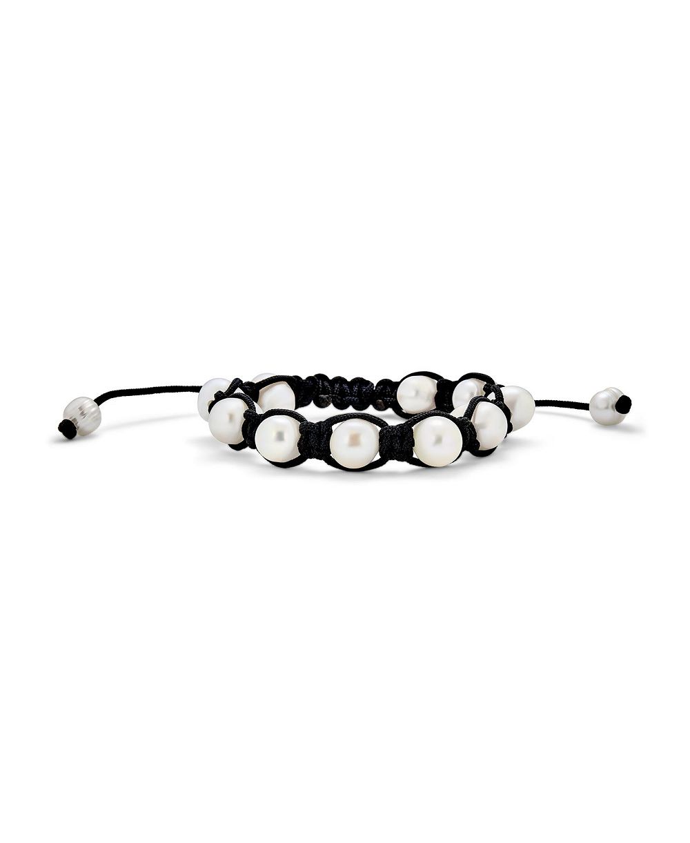 Регулируемый браслет Bling Jewelry с белым пресноводным барочным жемчугом в стиле шамбалла