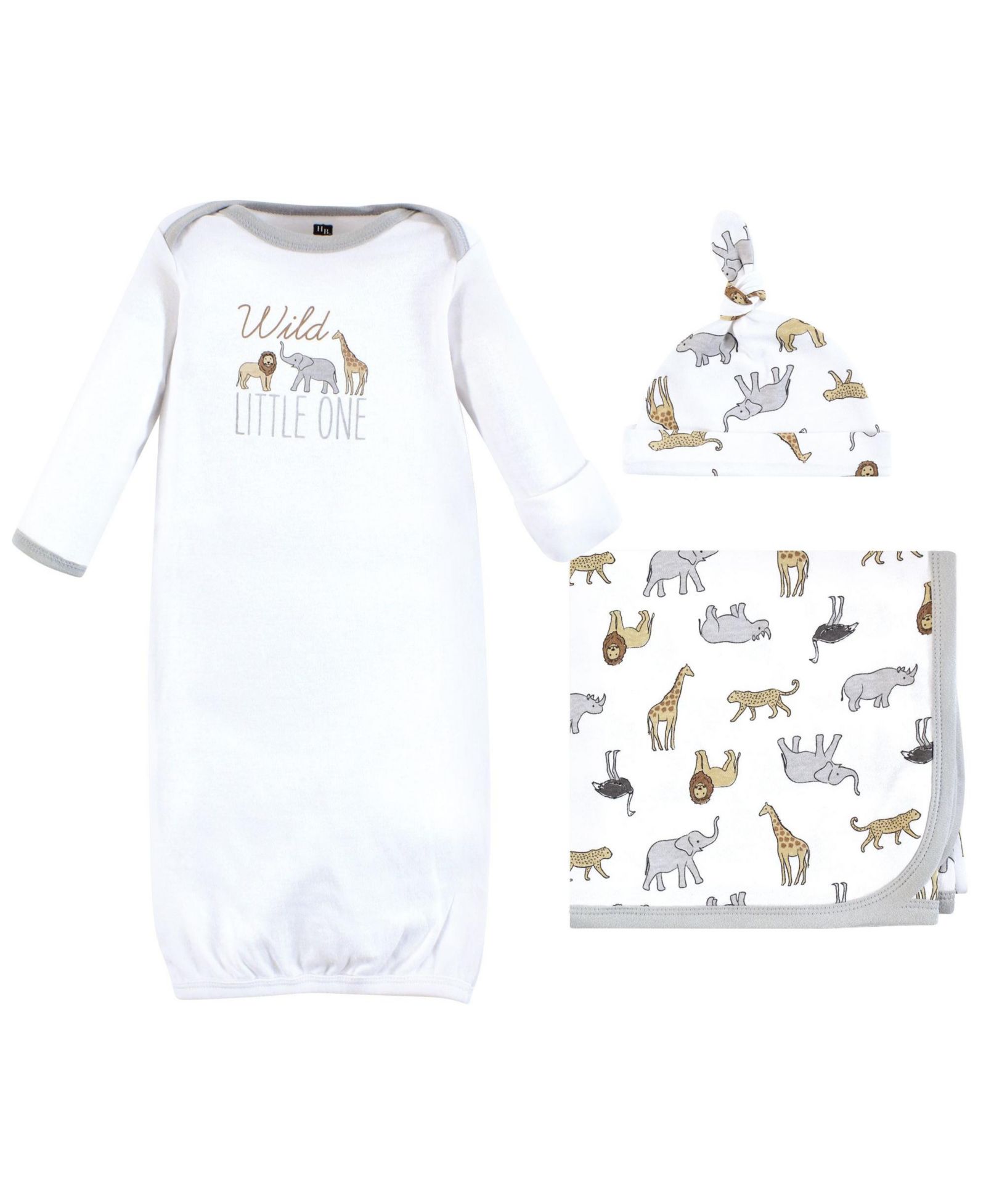 Набор для новорожденных Hudson Baby Unisex Layette с пеленкой и головным убором