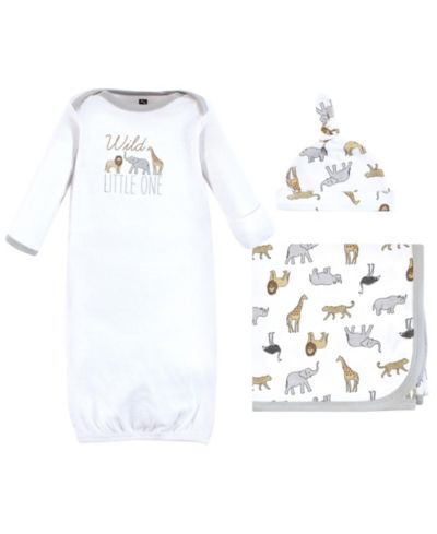 Набор для новорожденных Hudson Baby Unisex Layette с пеленкой и головным убором